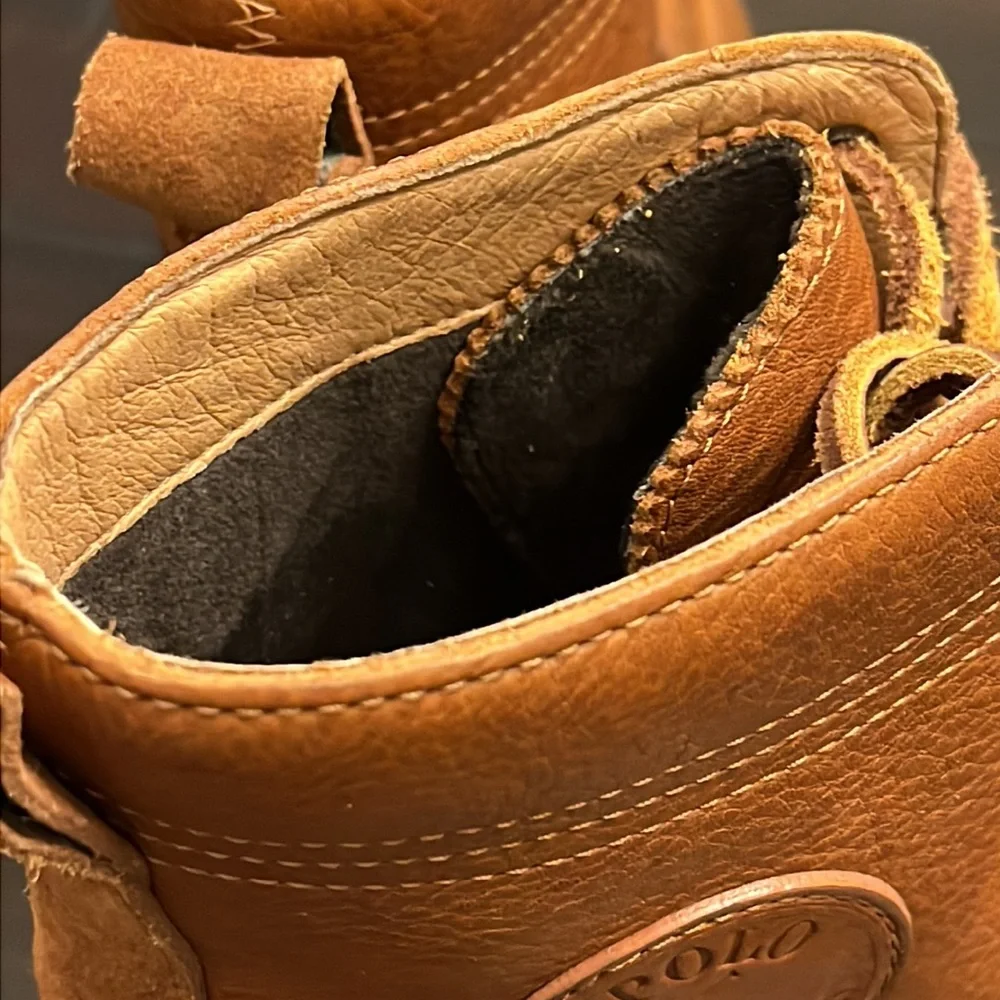 Polo Ralph Lauren Ranger Country Boots new brown tumbled leather Men’s Size 9